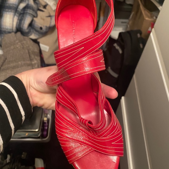 BALENCIAGA RED LEATHER WEDGE  NEW. NEVER WORN  391/2 - Picture 1 of 3